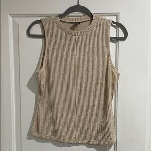 Brand new! Sleeveless Ribbed Beige Top